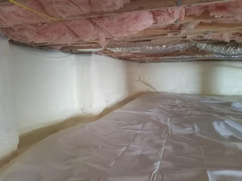 Crawl space encapsulation with closed-cell spray foam for Roof Waterproofing in Marlin